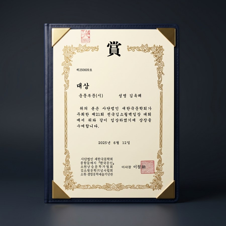 대상 상장 — 운문부문(시), 제21회